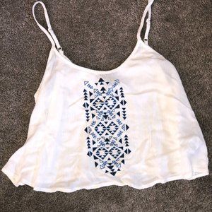 Geometric flowy crop top